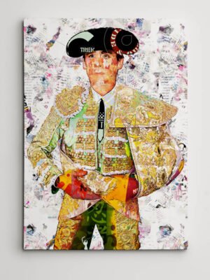 Juan Ortega Torero, cuadros modernos de toreros, arte taurino moderno, decoración cuadros toreros modernos