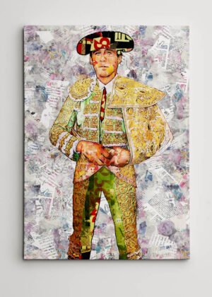 Juan Ortega Torero, cuadros modernos de toreros, arte taurino moderno, decoración cuadros toreros modernos