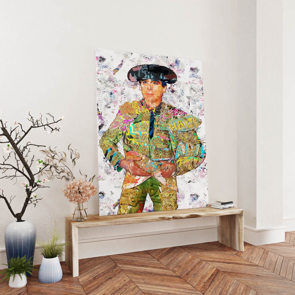 Juan Ortega Torero, cuadros modernos de toreros, arte taurino moderno, decoración cuadros toreros modernos
