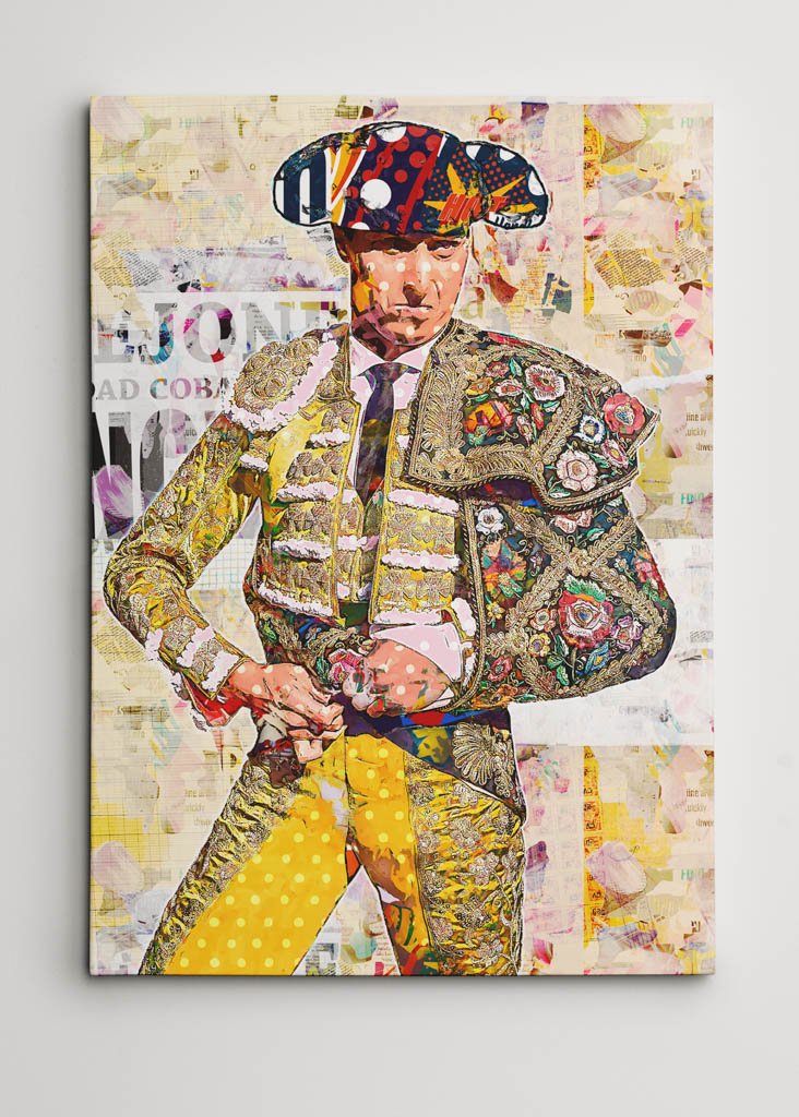 Andres Roca Rey Torero, cuadros modernos de toreros, arte taurino moderno, decoración cuadro