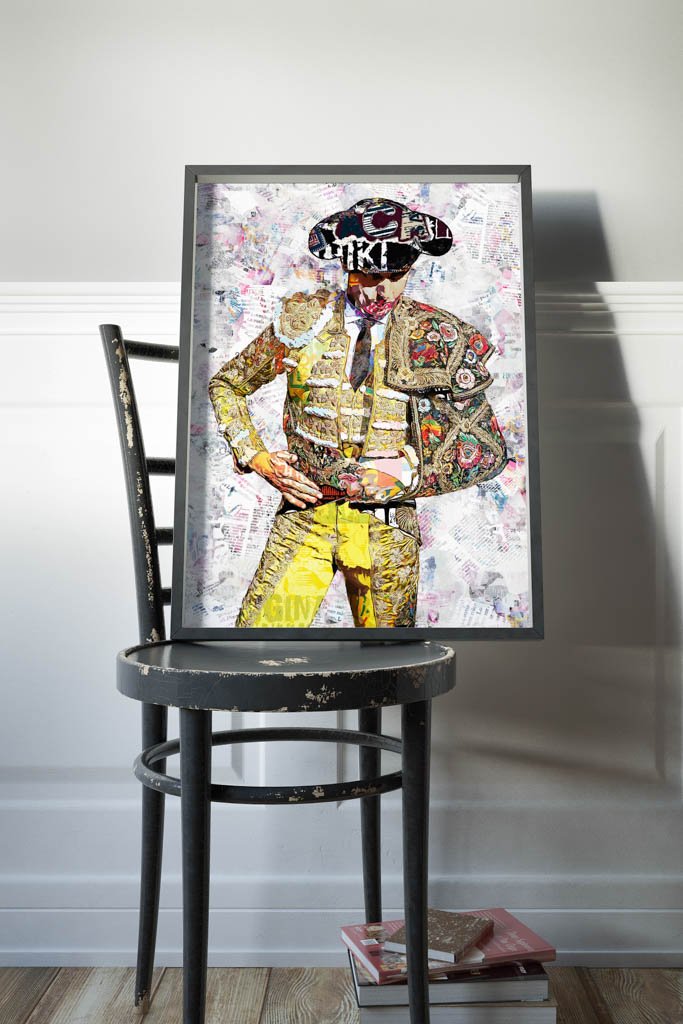 Andres Roca Rey Torero, cuadros modernos de toreros, arte taurino moderno, decoración cuadro