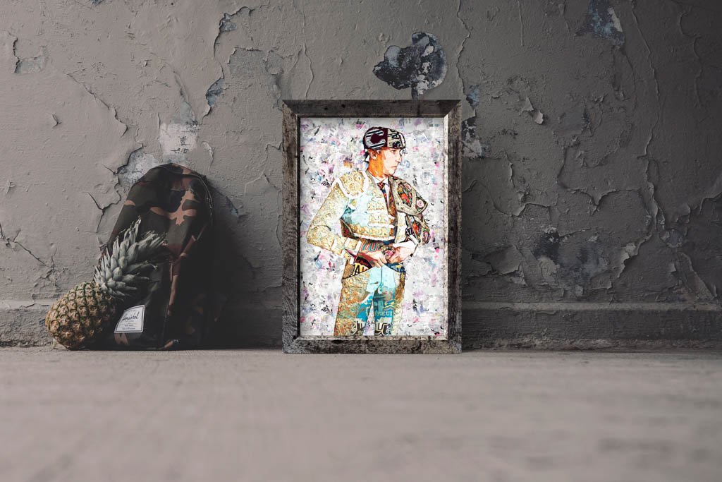 Andres Roca Rey Torero, cuadros modernos de toreros, arte taurino moderno, decoración cuadro