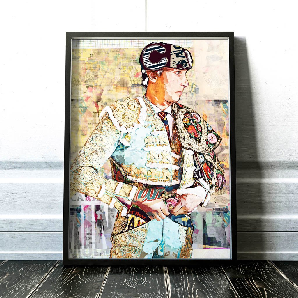 Andres Roca Rey Torero, cuadros modernos de toreros, arte taurino moderno, decoración cuadro