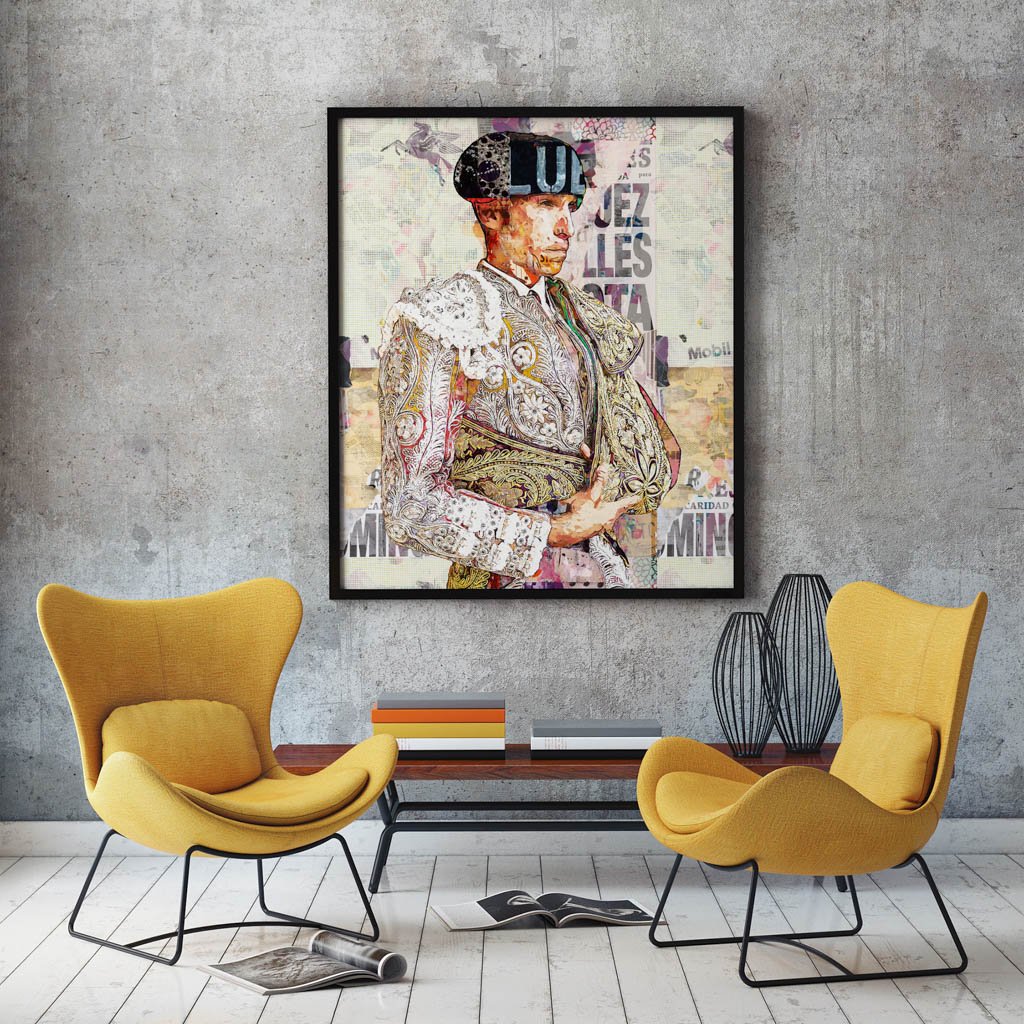 Cayetano Rivera Ordoñez Torero, cuadros modernos de toreros, arte taurino moderno, decoración cuadro