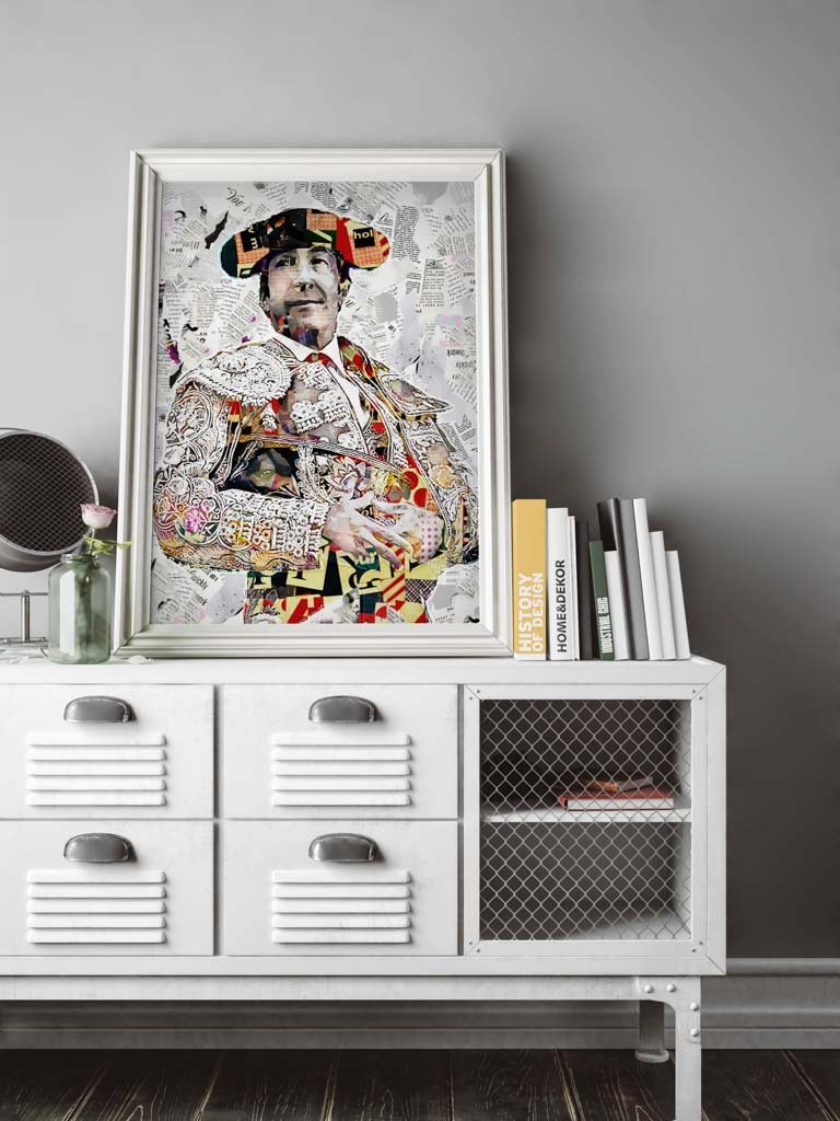 Cuadro Torero Juan Mora. Cuadros modernos de toreros, arte taurino.