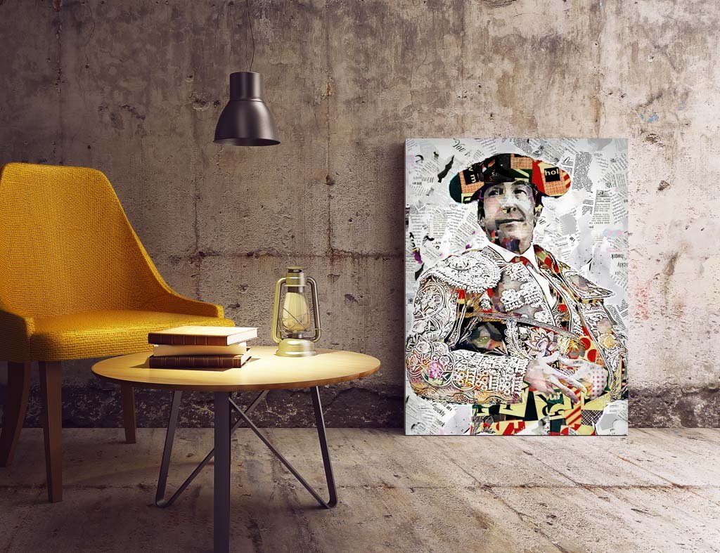 Cuadro Torero Juan Mora. Cuadros modernos de toreros, arte taurino.