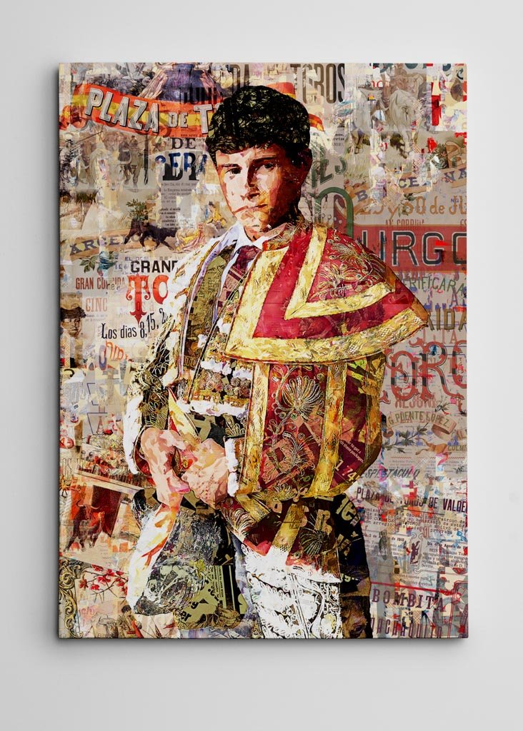 Aaron Palacio Torero, cuadros modernos de toreros, arte taurino moderno, decoración cuadros toreros modernos