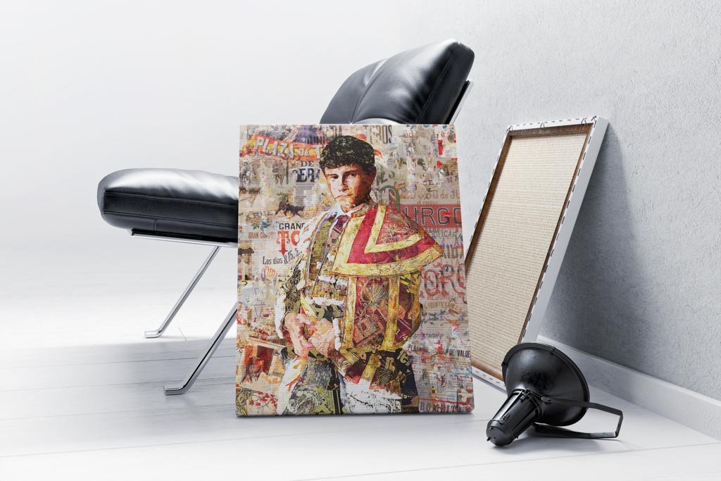 Aaron Palacio Torero, cuadros modernos de toreros, arte taurino moderno, decoración cuadros toreros modernos