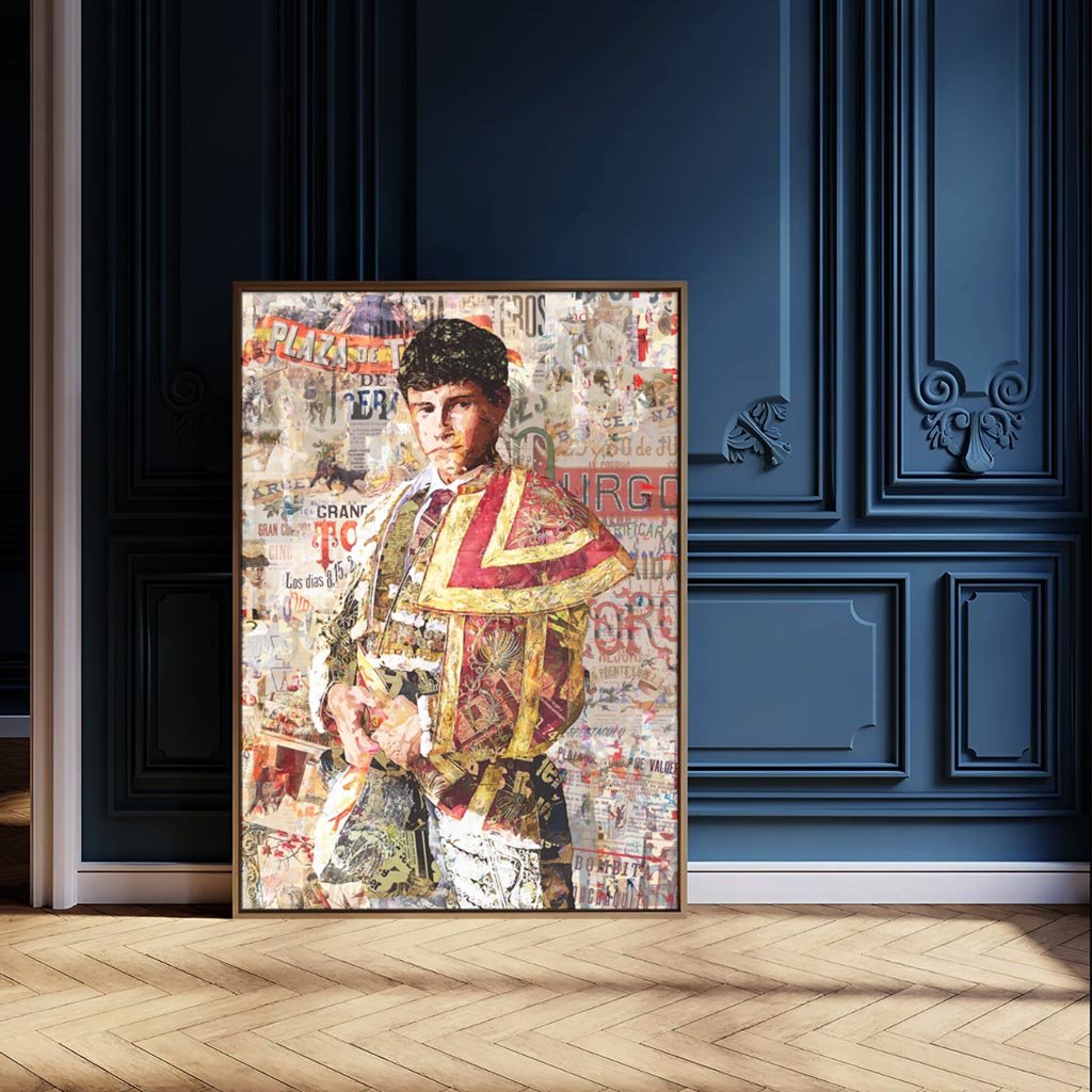 Aaron Palacio Torero, cuadros modernos de toreros, arte taurino moderno, decoración cuadros toreros modernos