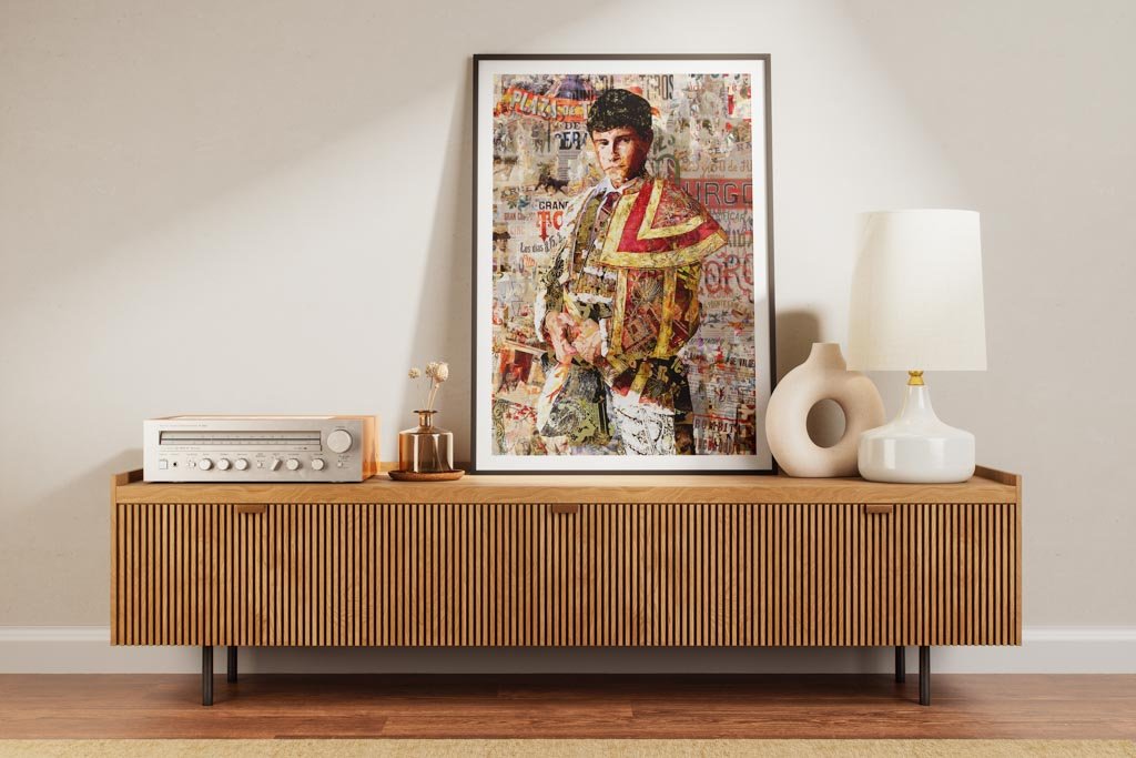 Aaron Palacio Torero, cuadros modernos de toreros, arte taurino moderno, decoración cuadros toreros modernos