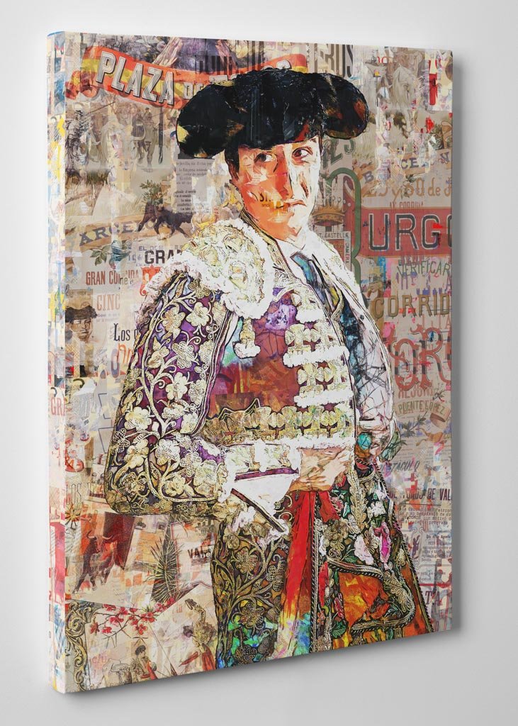 Andres Roca Rey Torero, cuadros modernos de toreros, arte taurino moderno, decoración cuadros toreros modernos