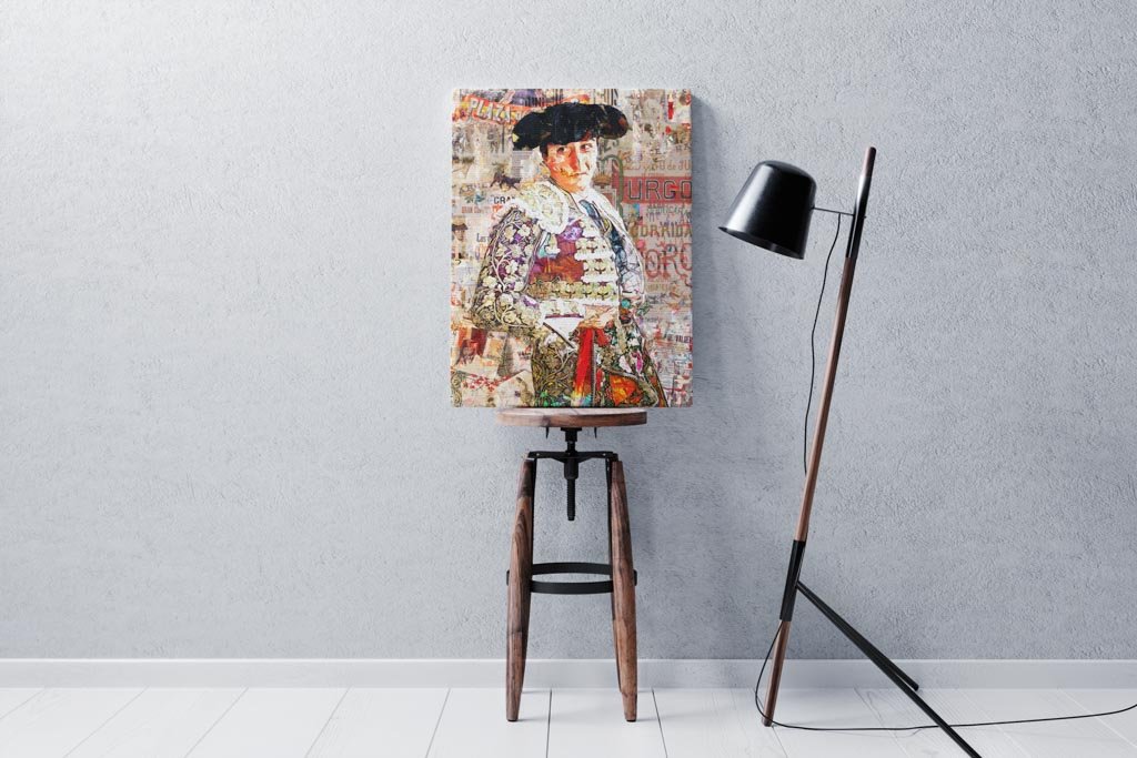 Andres Roca Rey Torero, cuadros modernos de toreros, arte taurino moderno, decoración cuadros toreros modernos