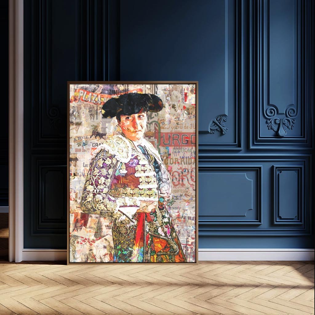 Andres Roca Rey Torero, cuadros modernos de toreros, arte taurino moderno, decoración cuadros toreros modernos