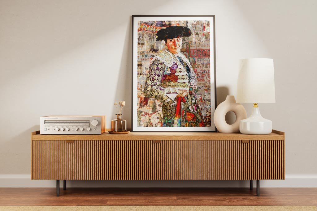 Andres Roca Rey Torero, cuadros modernos de toreros, arte taurino moderno, decoración cuadros toreros modernos
