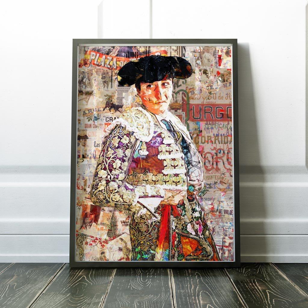 Andres Roca Rey Torero, cuadros modernos de toreros, arte taurino moderno, decoración cuadros toreros modernos