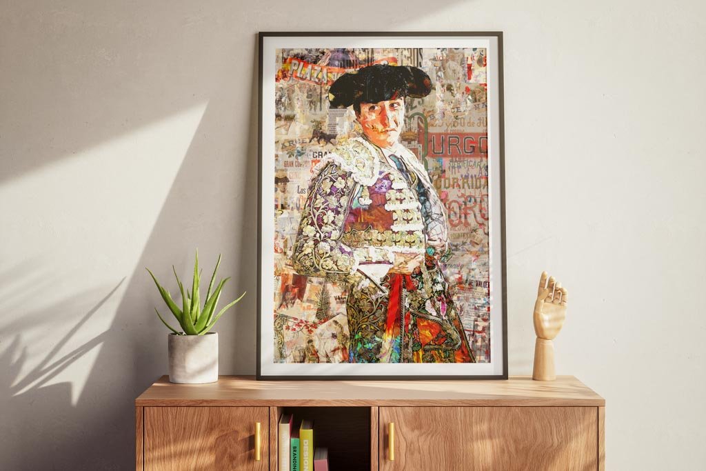 Andres Roca Rey Torero, cuadros modernos de toreros, arte taurino moderno, decoración cuadros toreros modernos
