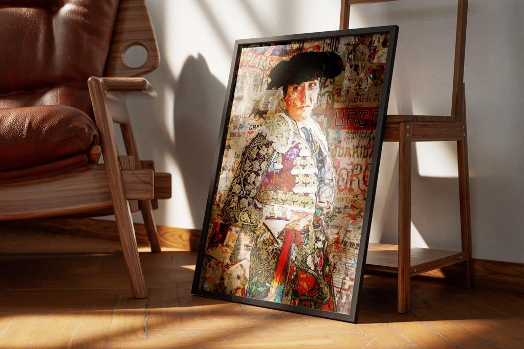 Andres Roca Rey Torero, cuadros modernos de toreros, arte taurino moderno, decoración cuadros toreros modernos