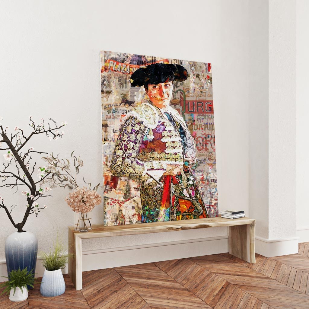Andres Roca Rey Torero, cuadros modernos de toreros, arte taurino moderno, decoración cuadros toreros modernos