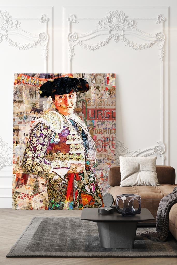 Andres Roca Rey Torero, cuadros modernos de toreros, arte taurino moderno, decoración cuadros toreros modernos