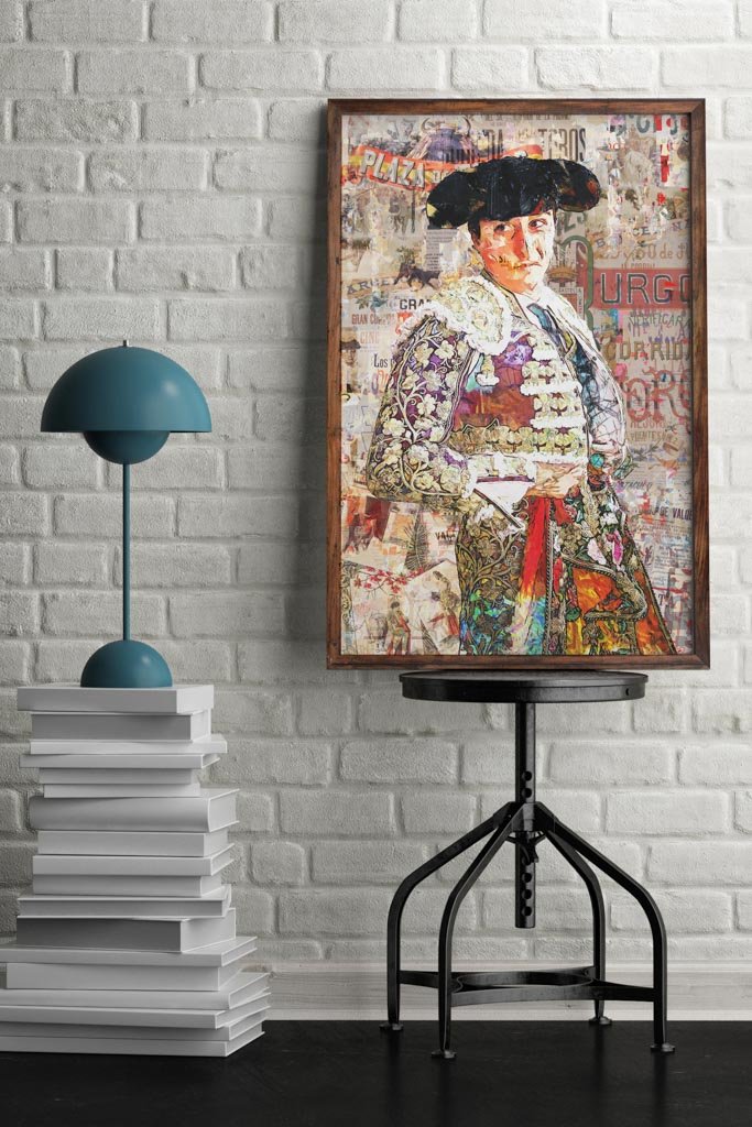Andres Roca Rey Torero, cuadros modernos de toreros, arte taurino moderno, decoración cuadros toreros modernos