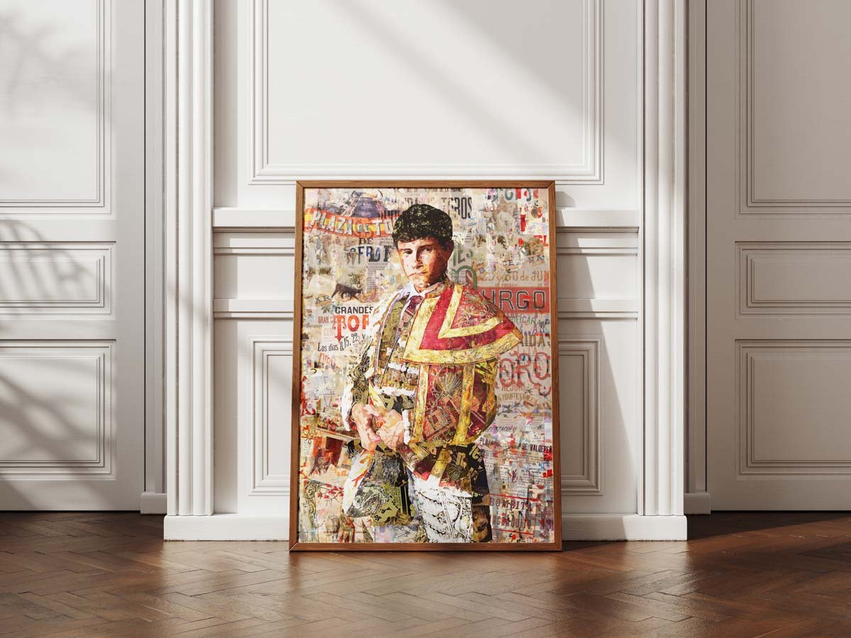 Poster Aaron Palacio, poster moderno, poster moderno de torero, lamina taurina, arte taurino poster