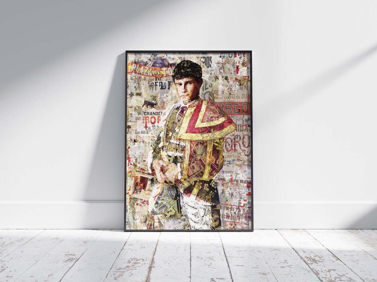 Poster Aaron Palacio, poster moderno, poster moderno de torero, lamina taurina, arte taurino poster