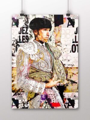 Poster Cayetano Rivera Ordóñez, poster moderno, poster moderno de torero, lamina taurina, arte taurino poster