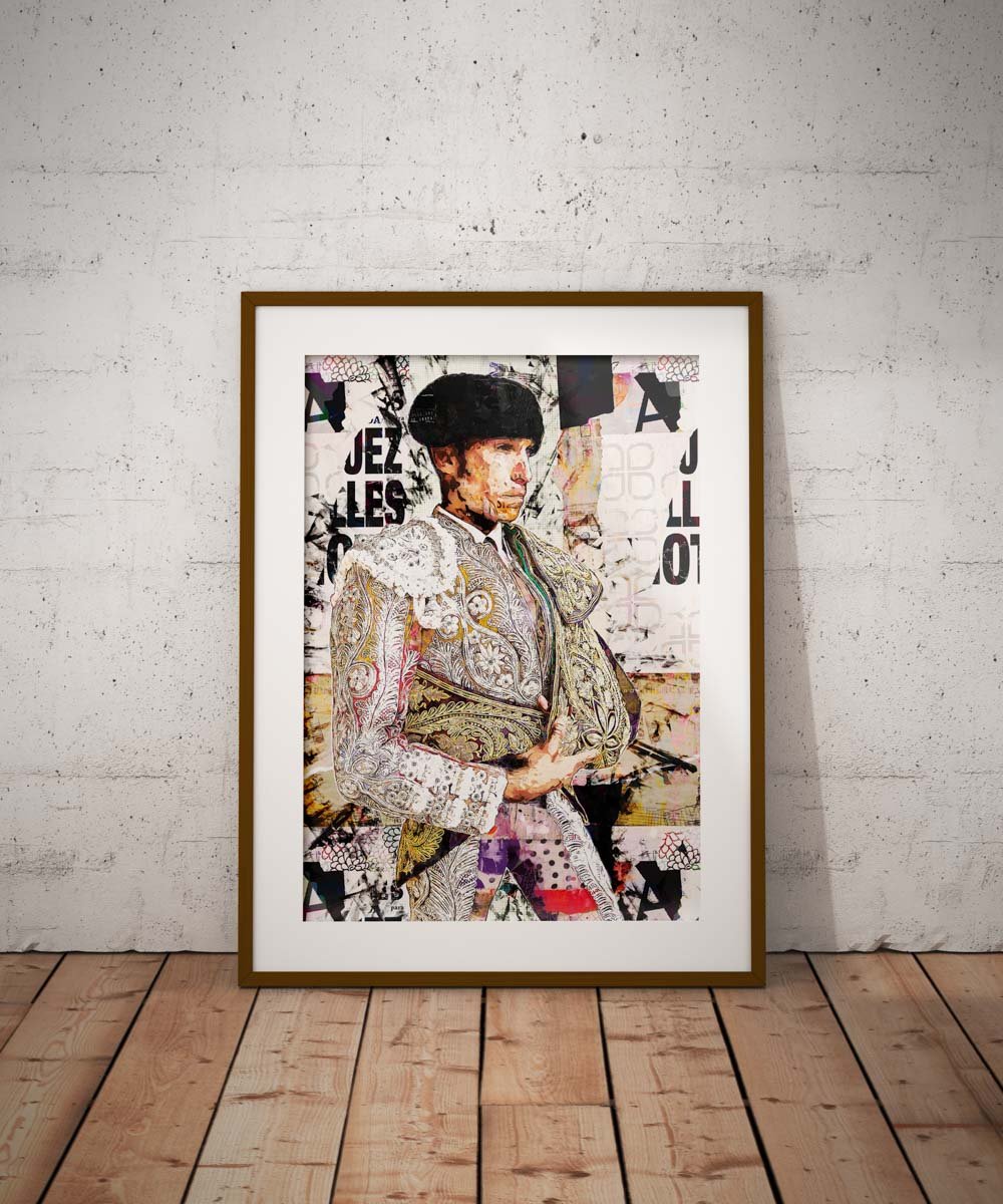 Poster Cayetano Rivera Ordóñez, poster moderno, poster moderno de torero, lamina taurina, arte taurino poster