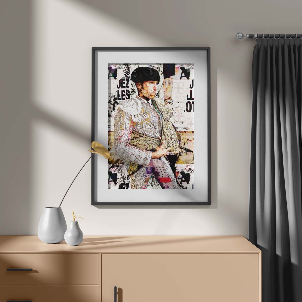 Poster Cayetano Rivera Ordóñez, poster moderno, poster moderno de torero, lamina taurina, arte taurino poster