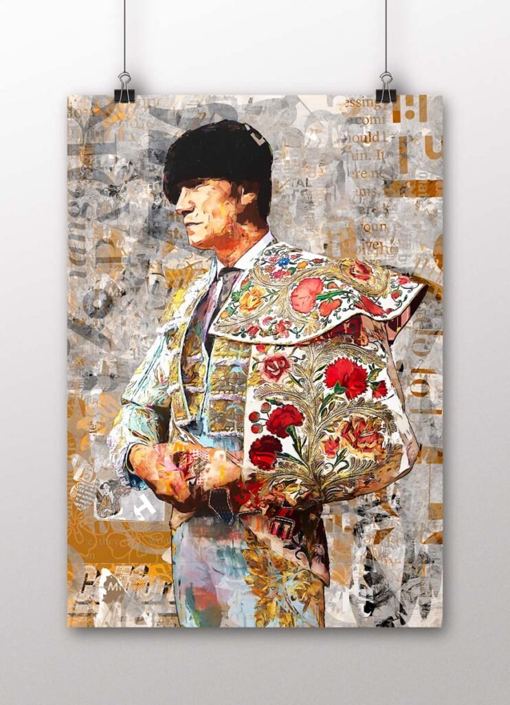 Poster Daniel Luque, poster moderno, poster moderno de torero, lamina taurina, arte taurino poster
