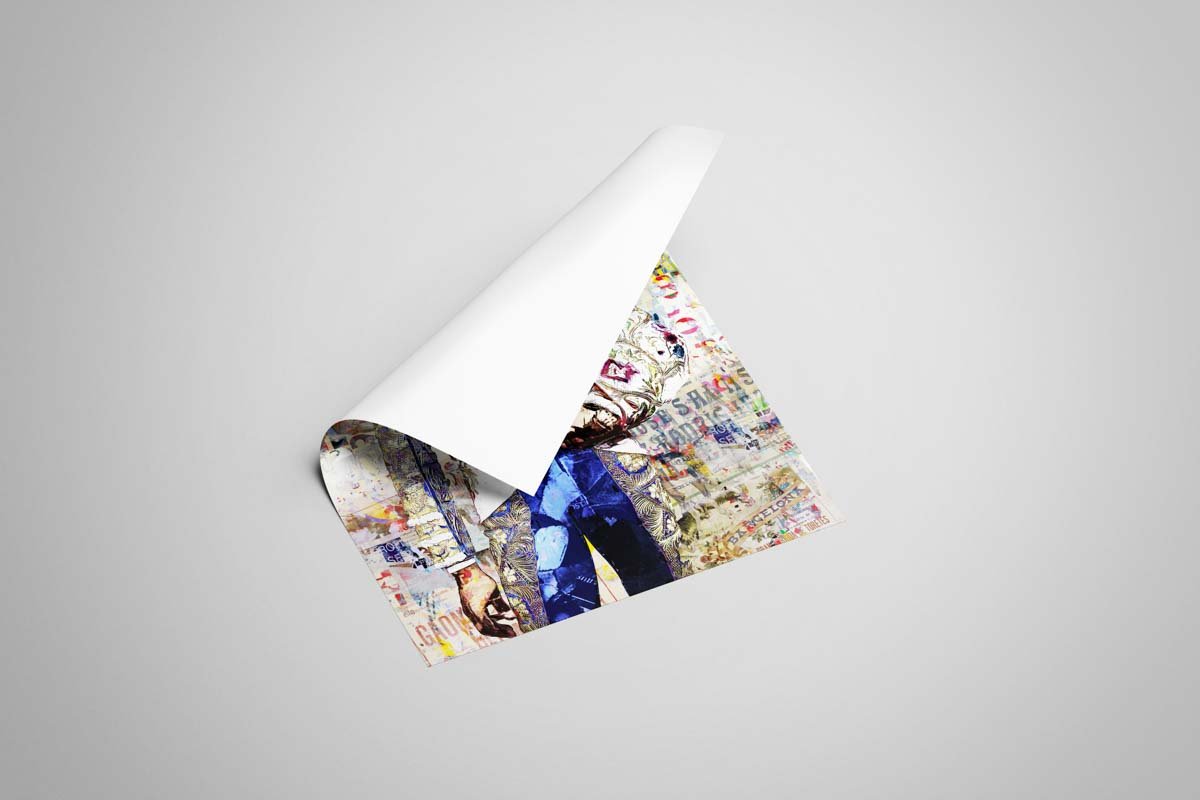 Póster vertical de Jiménez Fortes con montera y traje de luces claro ante un fondo de cartelería taurina en collage.